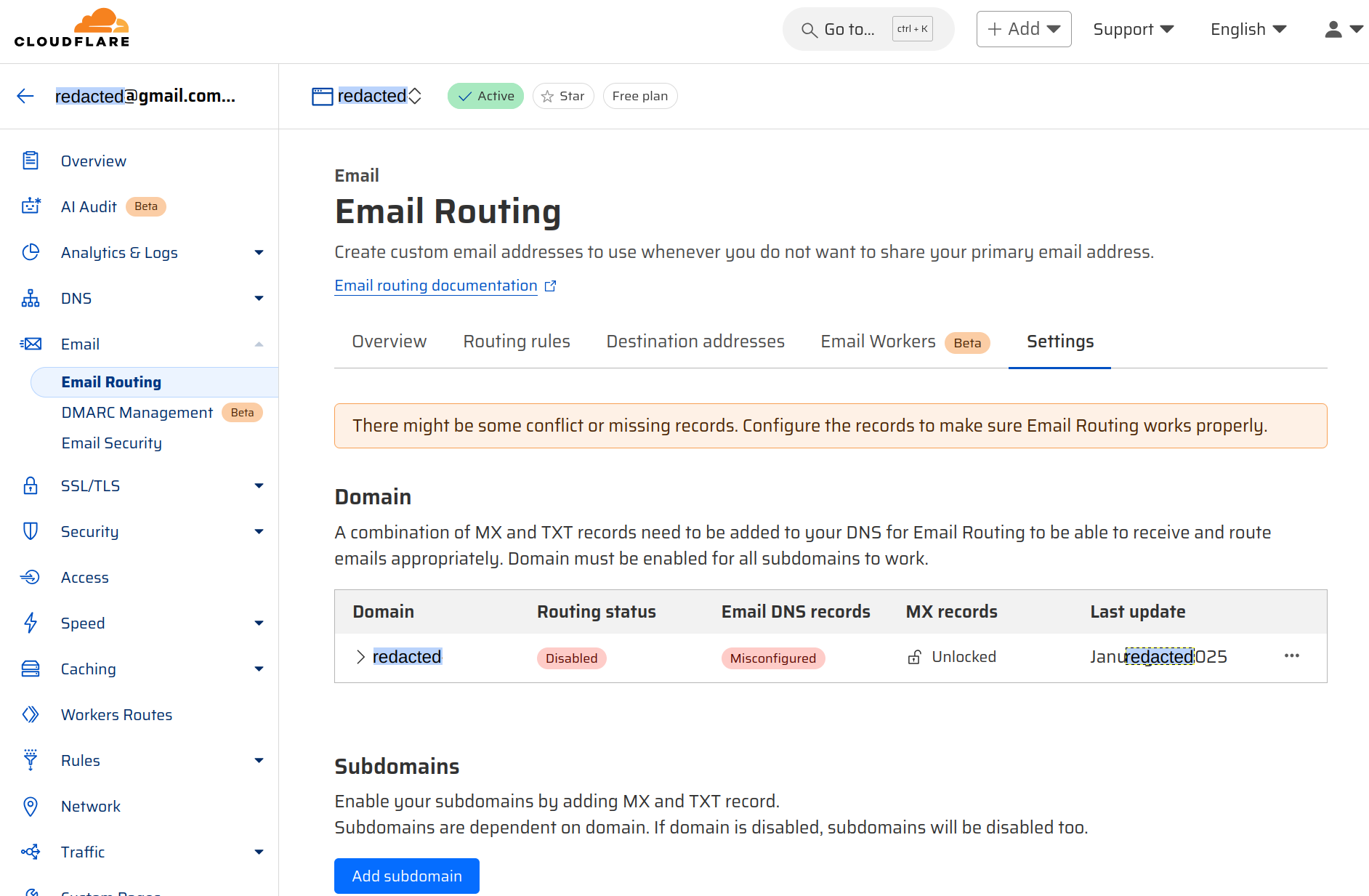 email routing setup