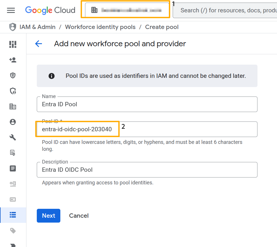create workforce id pool
